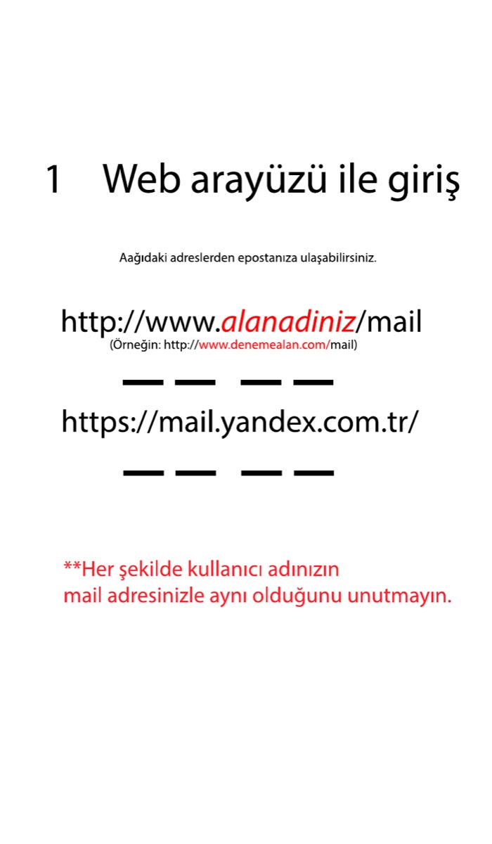 Webmail giriş adresi örneği